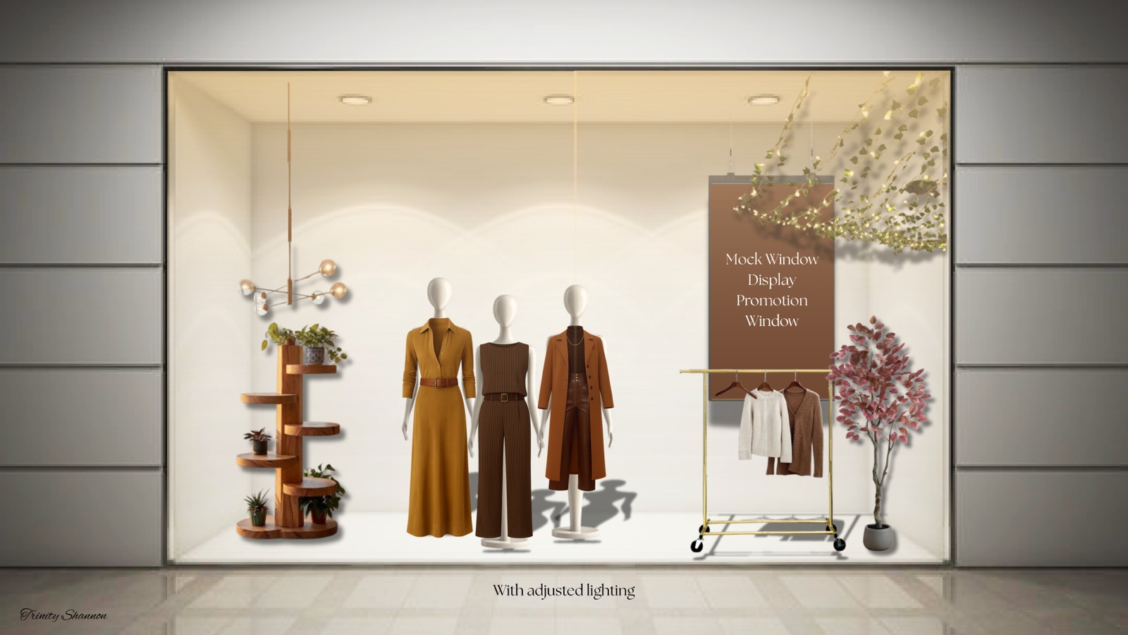 Golden Dusk window display mockup