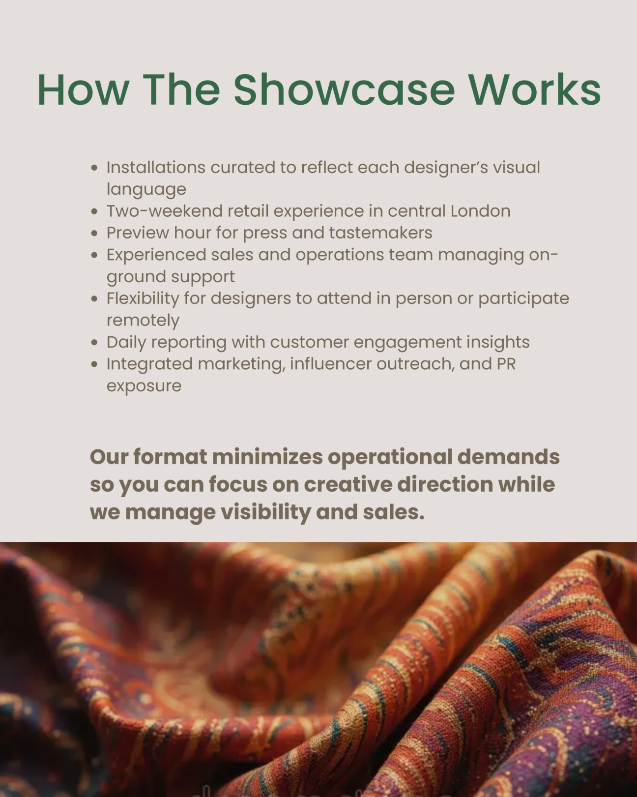How the showcase works page